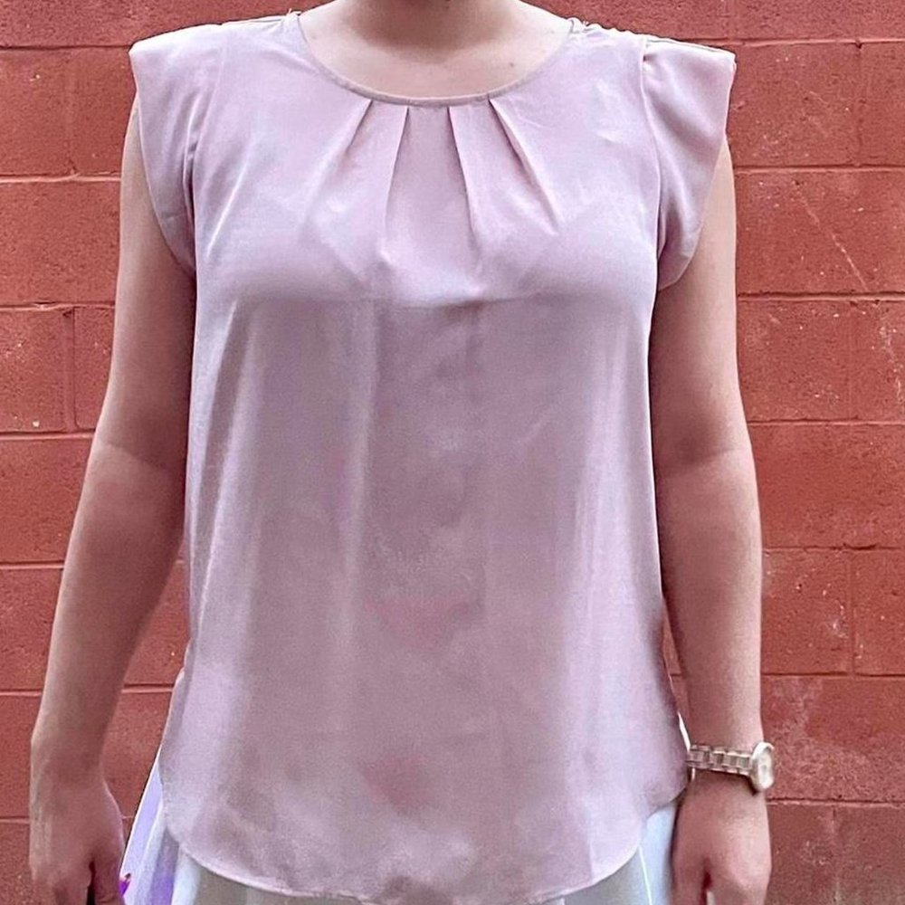 Lilac, Pink Short Sleeved Blouse